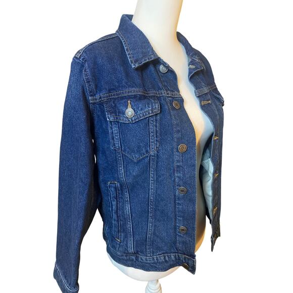 Old Navy Girls Dark Wash Jean Trucker Jacket Size XL Classic Denim - Picture 2 of 9